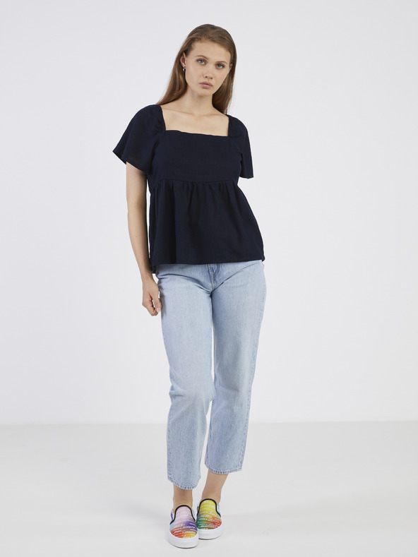 Jacqueline de Yong Dunkelblaues Damen Leinen-Top JDY Say