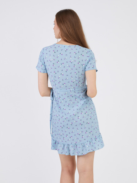 Noisy May Hellblaues geblümtes Damen-Wickelkleid Noisy May Clara