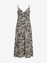 Vila Schwarz-beiges gemustertes Midikleid für Damen VILA Mia