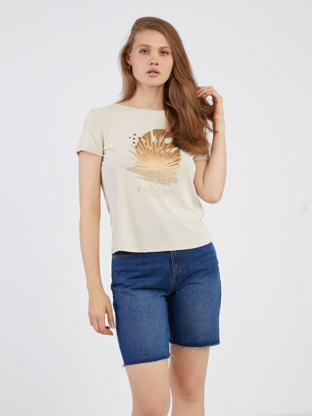 ONLY Beige Damen-T-Shirt NUR frei