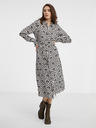Vila Cremefarbenes und schwarz gemustertes Damen-Shirtkleid VILA Daca
