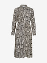 Vila Cremefarbenes und schwarz gemustertes Damen-Shirtkleid VILA Daca