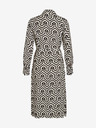 Vila Cremefarbenes und schwarz gemustertes Damen-Shirtkleid VILA Daca