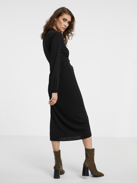Jacqueline de Yong Schwarzes Damen Wickel-Midikleid JDY Piper