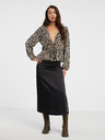 ONLY Grau-schwarz gemustertes Damen-Crop-Top Bluse ONLY Nova