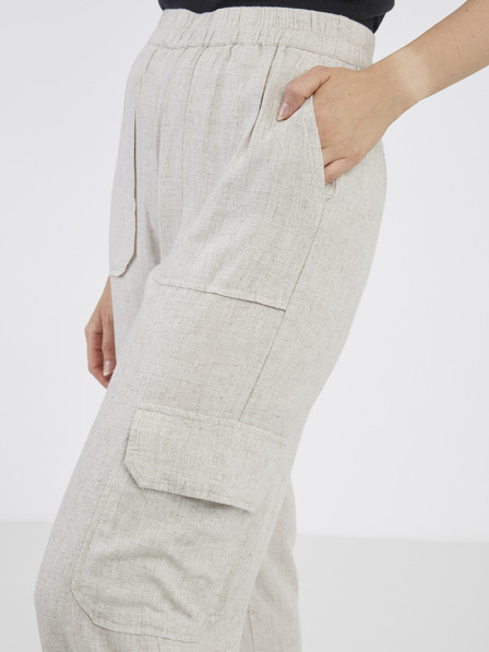 Noisy May Noisy May Leilani Cremefarbene Leinenhose für Damen
