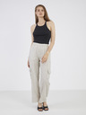 Noisy May Noisy May Leilani Cremefarbene Leinenhose für Damen