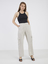 Noisy May Noisy May Leilani Cremefarbene Leinenhose für Damen