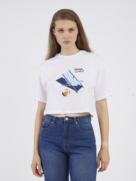 ONLY Weißes Damen-T-Shirt ONLY Bone