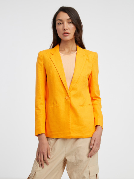 ONLY Orangefarbene Damen-Leinenjacke ONLY Lola-Caro