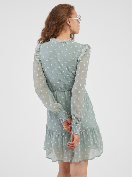 Vila Hellgrünes gemustertes Damenkleid VILA Jaqueline