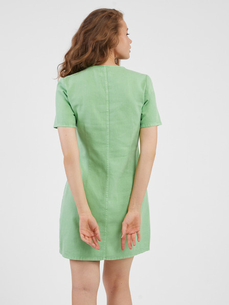 Pieces Grünes Damen Denim Shirt Kleid Pieces Tara
