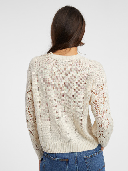 Jacqueline de Yong Cremefarbener gemusterter Pullover JDY Judith