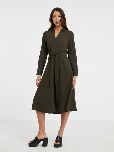 ONLY Khakifarbenes Damen Hemdblusenkleid ONLY Martina