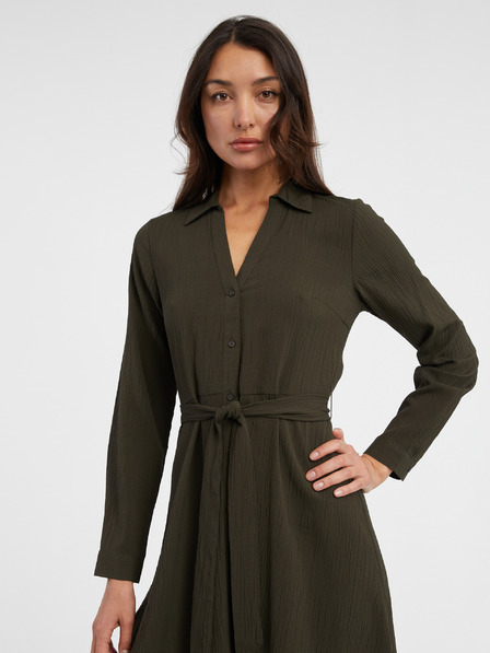 ONLY Khakifarbenes Damen Hemdblusenkleid ONLY Martina