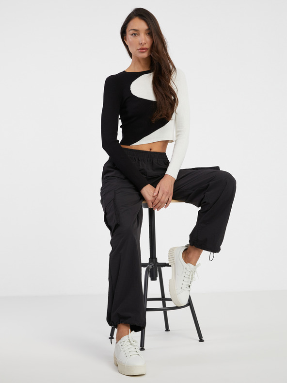 ONLY Weiß-schwarz gemusterter Damenpullover ONLY Polly