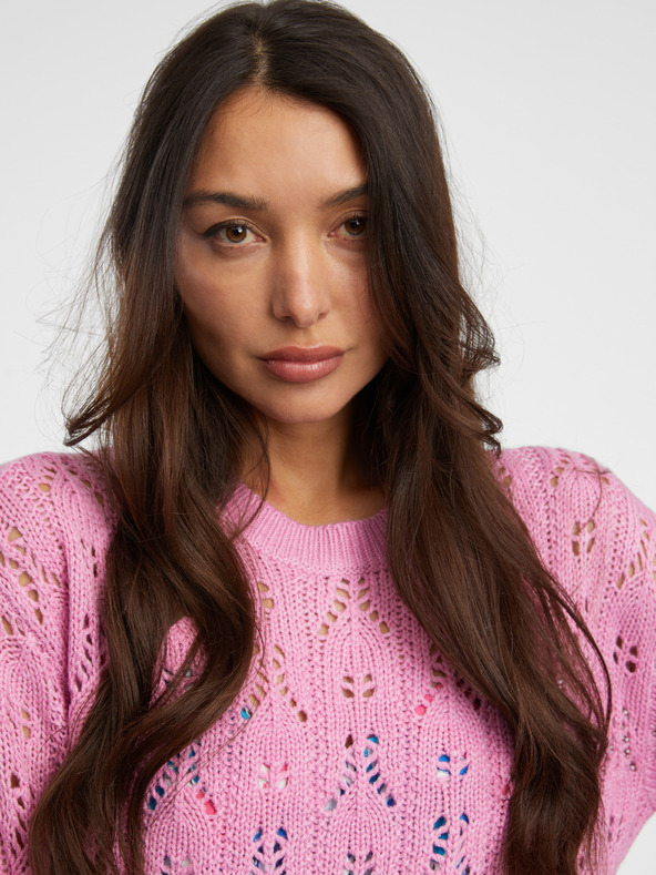 Jacqueline de Yong Rosa gemusterter Damenpullover JDY Judith