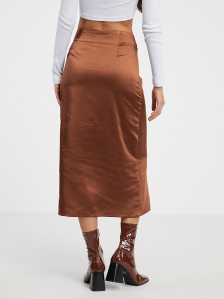 ONLY Brauner Satin-Maxirock für Damen ONLY Mayra