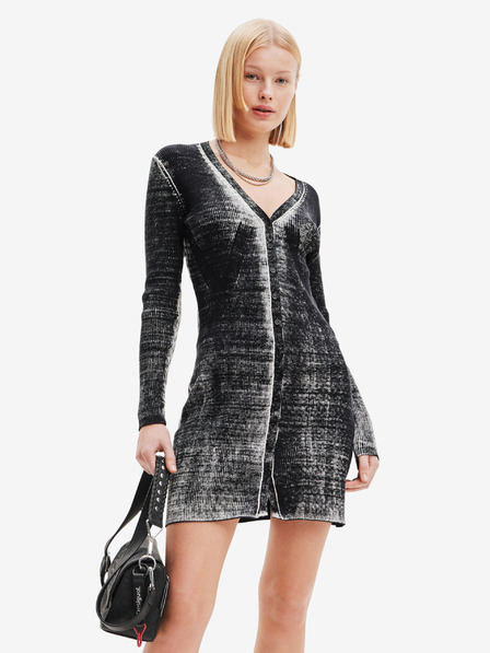 Desigual Desigual Asturias grau und schwarzes Damenkleid