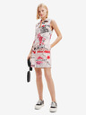 Desigual Rosa und weiß gemustertes Damenkleid Desigual Loa