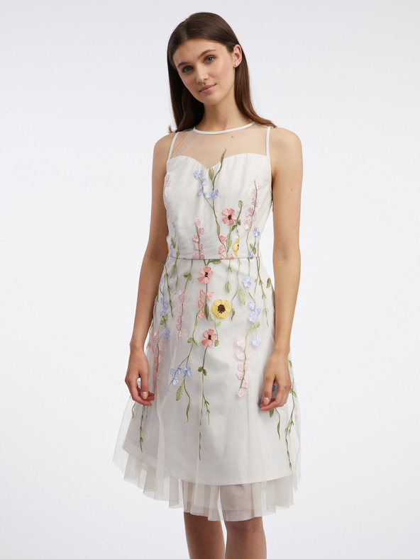 Orsay Weiße Blumen-Midikleid für Damen ORSAY