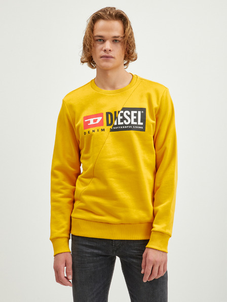 Diesel Gelber Herren-Kapuzenpullover Diesel