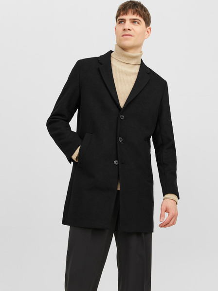 Jack & Jones Schwarzer Jack & Jones Morrison Wollmantel für Herren