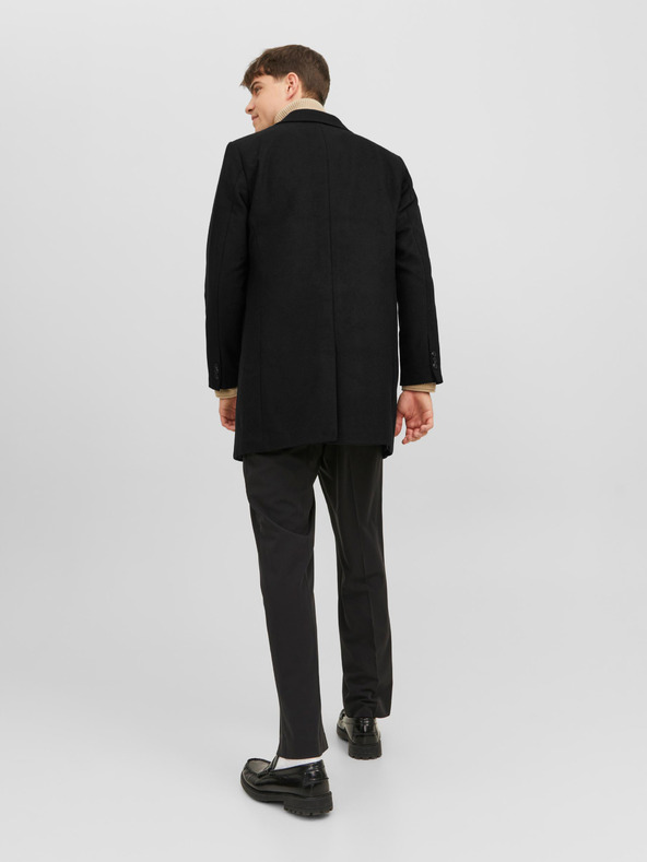 Jack & Jones Schwarzer Jack & Jones Morrison Wollmantel für Herren