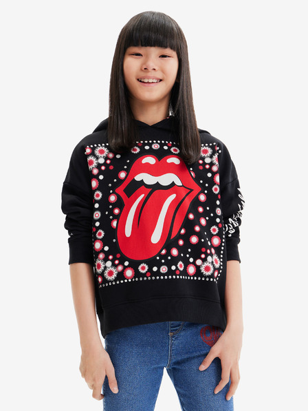 Desigual Rot-schwarzer Desigual Beatrice Rolling Hoodie für Mädchen