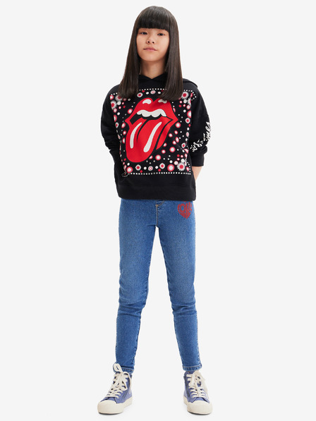 Desigual Rot-schwarzer Desigual Beatrice Rolling Hoodie für Mädchen