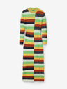 Desigual Desigual Sico gelb und grün gestreiftes Damen-Pulloverkleid