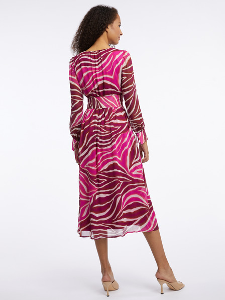 Orsay Burgunderrot und rosa gemustertes Maxikleid Damen ORSAY