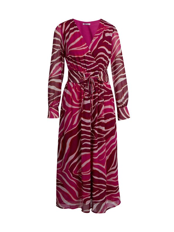 Orsay Burgunderrot und rosa gemustertes Maxikleid Damen ORSAY