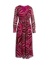 Orsay Burgunderrot und rosa gemustertes Maxikleid Damen ORSAY