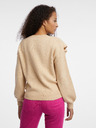 Orsay Beigefarbener Damen-Rüschen-Pullover ORSAY