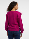 Orsay Dunkelrosa Damenpullover mit Rüschen ORSAY