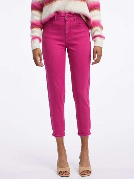 Orsay Dunkelrosa Cropped Mom Fit Damenjeans ORSAY