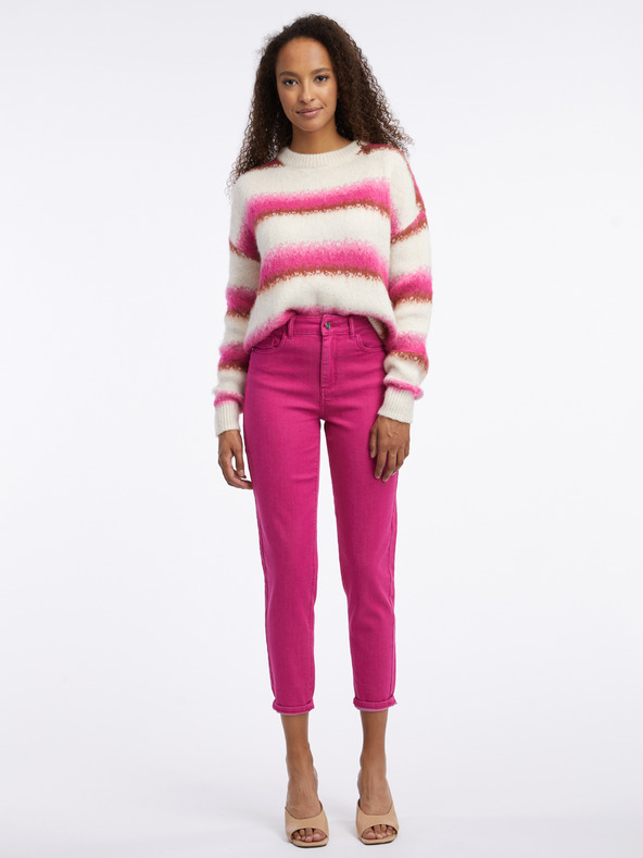 Orsay Dunkelrosa Cropped Mom Fit Damenjeans ORSAY