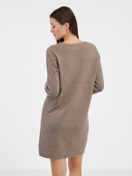 ONLY Braunes gestreiftes Damen-Pullover-Kleid ONLY Rica