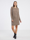 ONLY Braunes gestreiftes Damen-Pullover-Kleid ONLY Rica