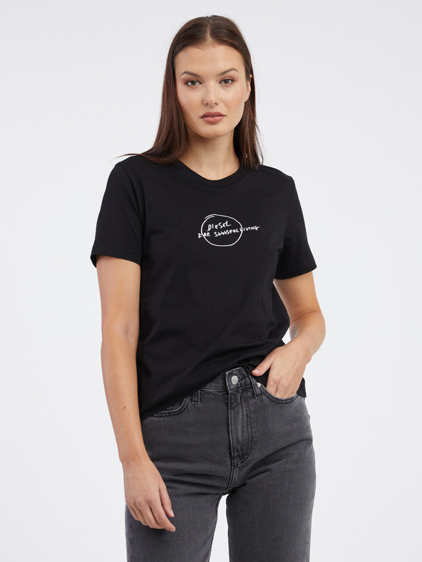 Diesel Schwarzes Diesel Damen-T-Shirt