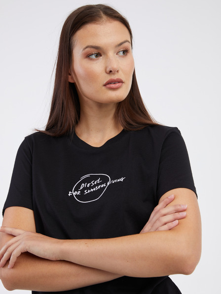 Diesel Schwarzes Diesel Damen-T-Shirt