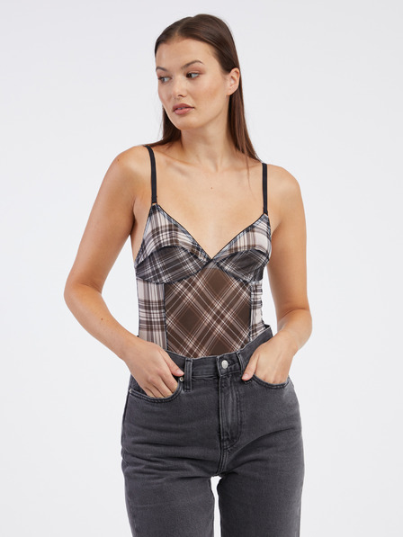 Diesel Diesel Brauner und weißer gemusterter Body für Damen