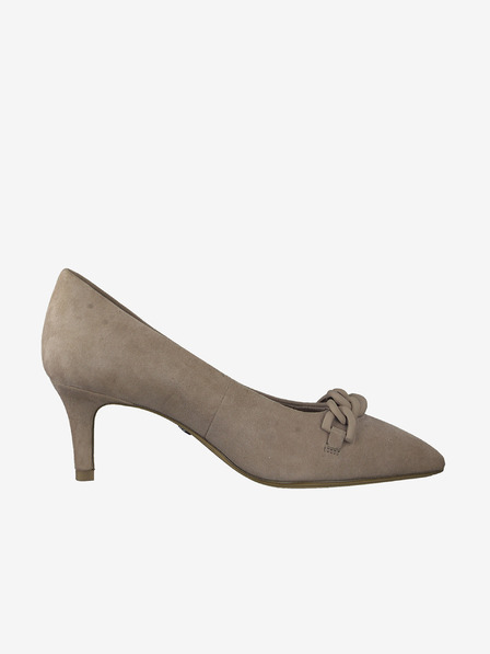 Tamaris Beigefarbene Leder-Pumps mit Absatz Tamaris