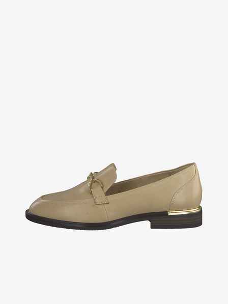 Tamaris Beigefarbene Leder-Slipper Tamaris