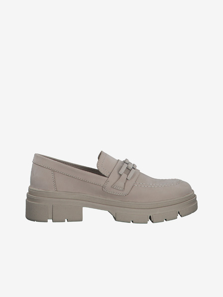 Tamaris Beige Damen Leder Slipper Tamaris