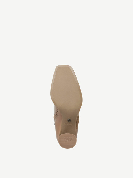Tamaris Hellbraune Lederstiefeletten mit hohem Absatz Tamaris
