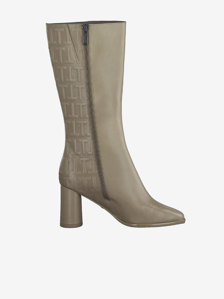 Tamaris Beigefarbene Leder-Stiefeletten Tamaris