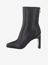 Tamaris Schwarze Lederstiefeletten mit hohem Absatz Tamaris