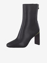 Tamaris Schwarze Lederstiefeletten mit hohem Absatz Tamaris